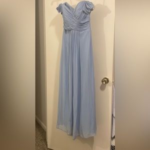 Dessy bridesmaid dress in “cloudy”